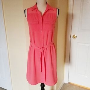 Peach Summer Mini Dress Button Down Coverup Sz XS